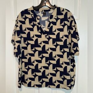 Emory Rose Chic Geometric Print Women's Top. Size XL